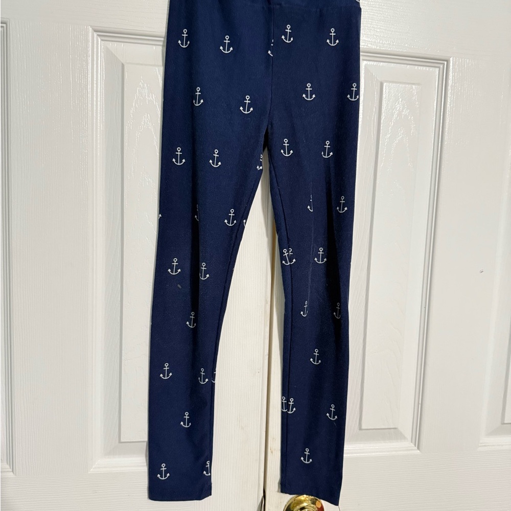 LuLaRoe Kids Leggings with Nautical Anchor Design